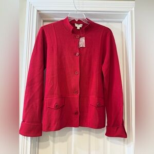 Norm Thompson Vibrant Red Button-Up Blazer
